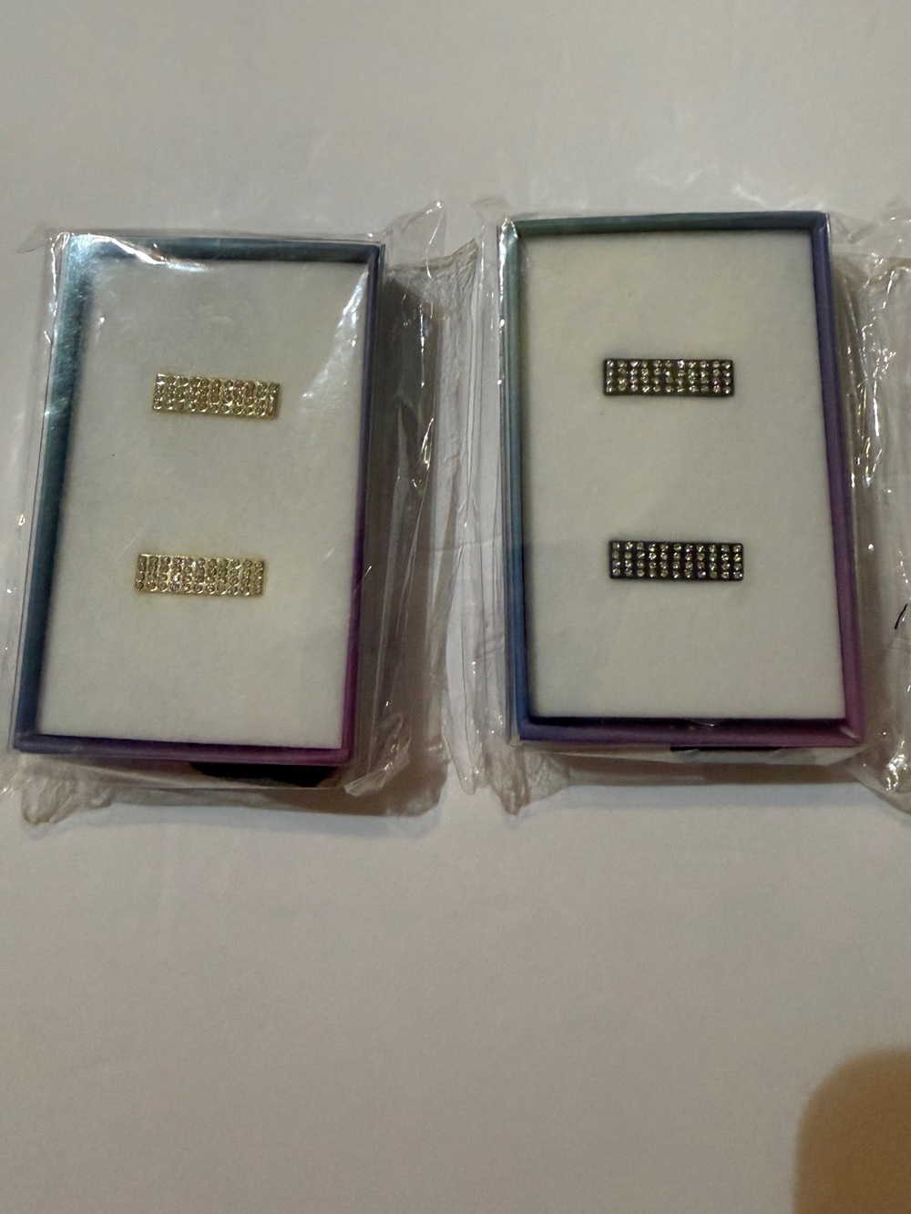 New Posh Tech Apple Watch Band Rhinestone Charms Gold Black 2 Packs NIP